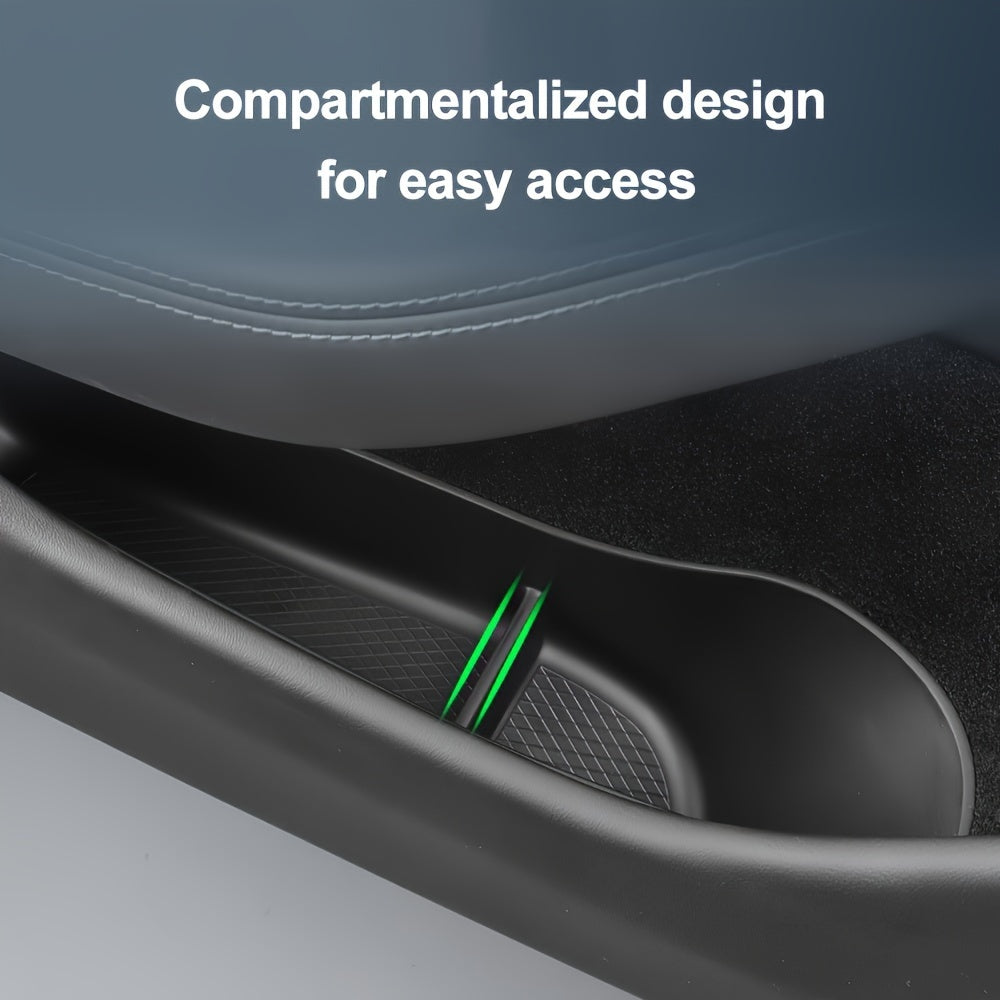 4pcs Premium Tesla Car Door Slot Tray Organizers - Spacious Storage, TPE Material, Easy Installation, Model 3 and Highland Compatible, Durable and Water-Resistant Design