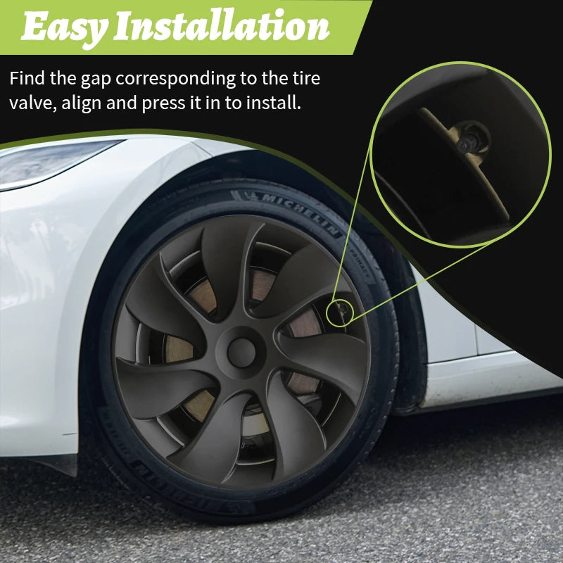 4PCS Design for TESLA Model Y 2020-2024 Vehicle Full Coverage Storm Wheel Cover Cap 19 Inches Wheel Hubcap Automobile Accessorie