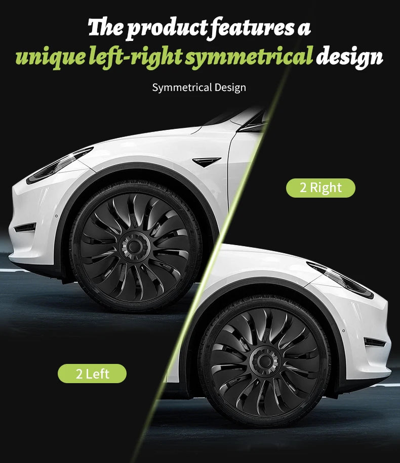 4PCS Design for TESLA Model Y 2020-2024 Vehicle Full Coverage Storm Wheel Cover Cap 19 Inches Wheel Hubcap Automobile Accessorie