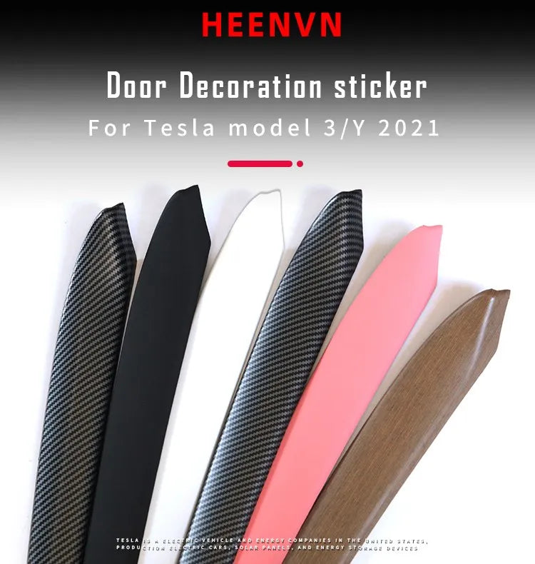Heenvn For Tesla Model 3 2023 Carbon Fiber ABS Car Center Console Panel Trim Model Y 2022 Accessories Tesla Model 3 Dashboard