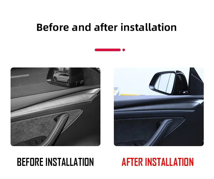 Heenvn For Tesla Model 3 2023 Carbon Fiber ABS Car Center Console Panel Trim Model Y 2022 Accessories Tesla Model 3 Dashboard