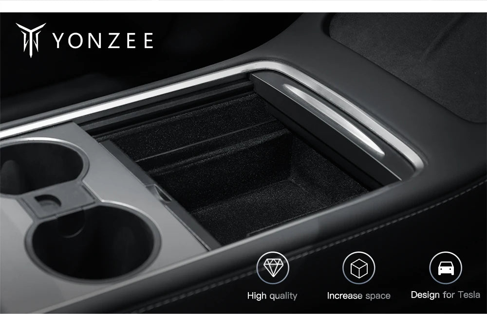 YZ For Tesla Model 3 Model Y 2021-2023 Center Console Organizer Car Tesla Car Armrest Hidden Storage Box Interior Accessories