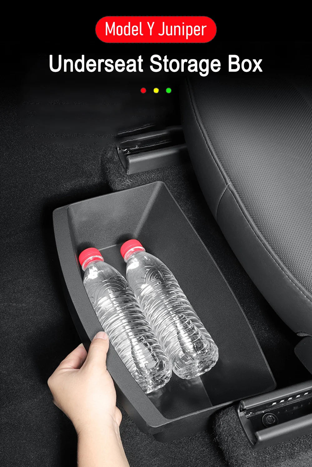 Under Seat Storage Box For Tesla Model Y Juniper 2025 Center Console Organizer Bins Front Backseat Bag Trash Tray Accessories