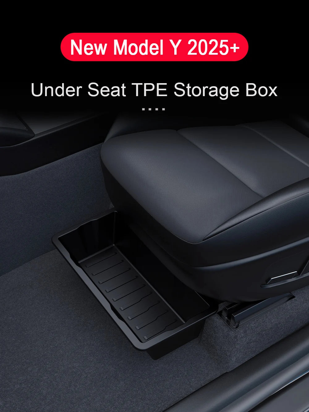 Under Seat Storage Box For Tesla Model Y Juniper 2025 Center Console Organizer Bins Front Backseat Bag Trash Tray Accessories