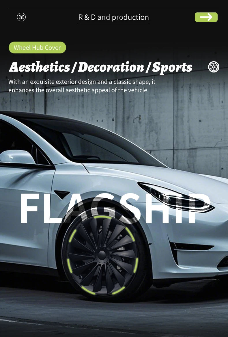 4PCS for Model 3 Highland 2023-2025 Wheel Cover 18 Inch Hubcap New Blade Style Wheel Cover Rim Hubcaps Car Protection for Tesla