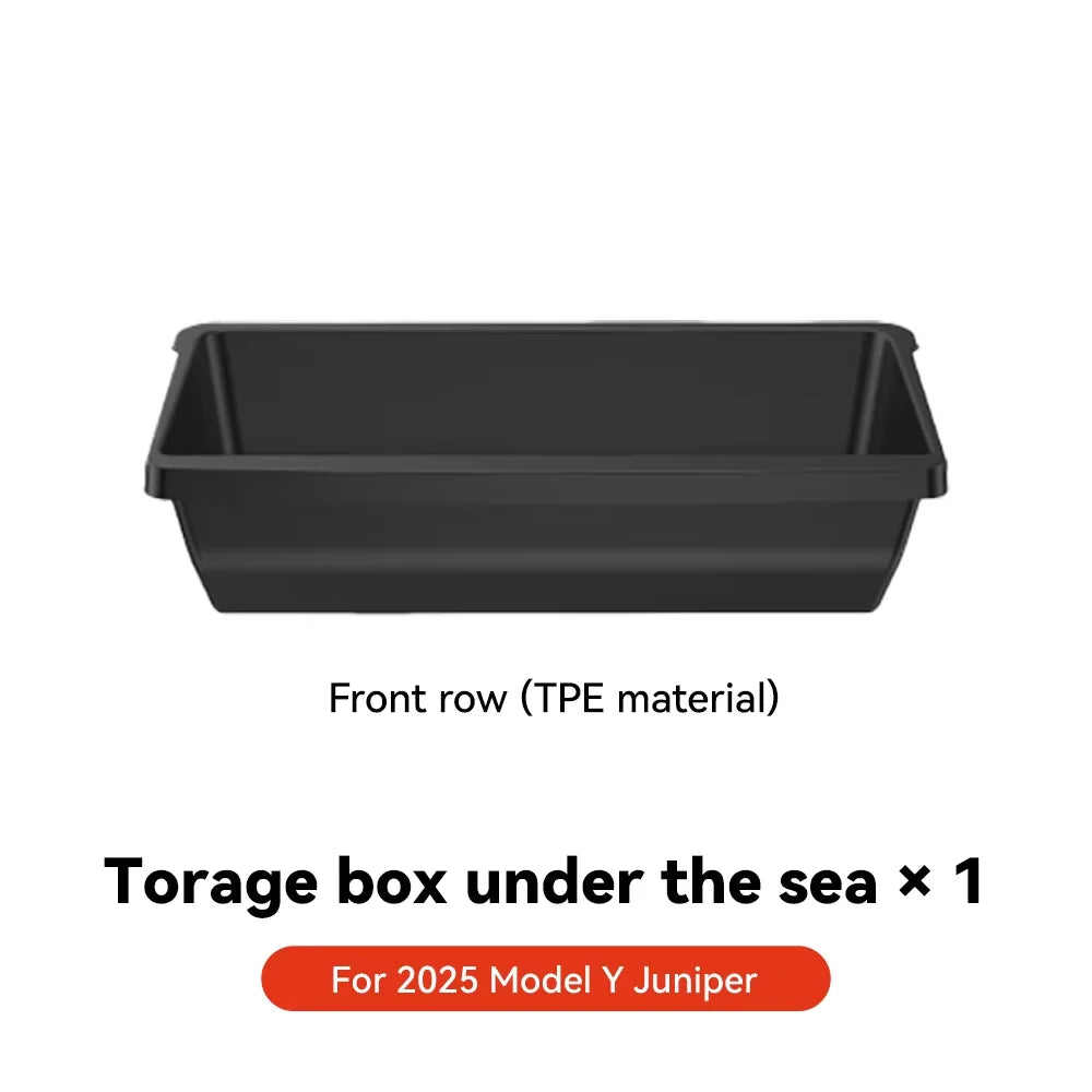 YZ For Tesla Model Y Juniper 2025 Underseat Storage Box Seats Drawer TPE Hidden Storage Tray Push Pull Car Organizer Accessories