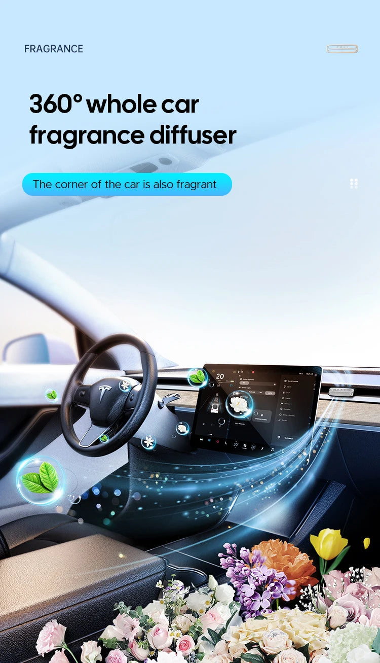 For Tesla Model Y 2020-2024 Car Vent Air Freshener Solid Aromatherapy Air-conditioner Outlet Fragrance Purifier