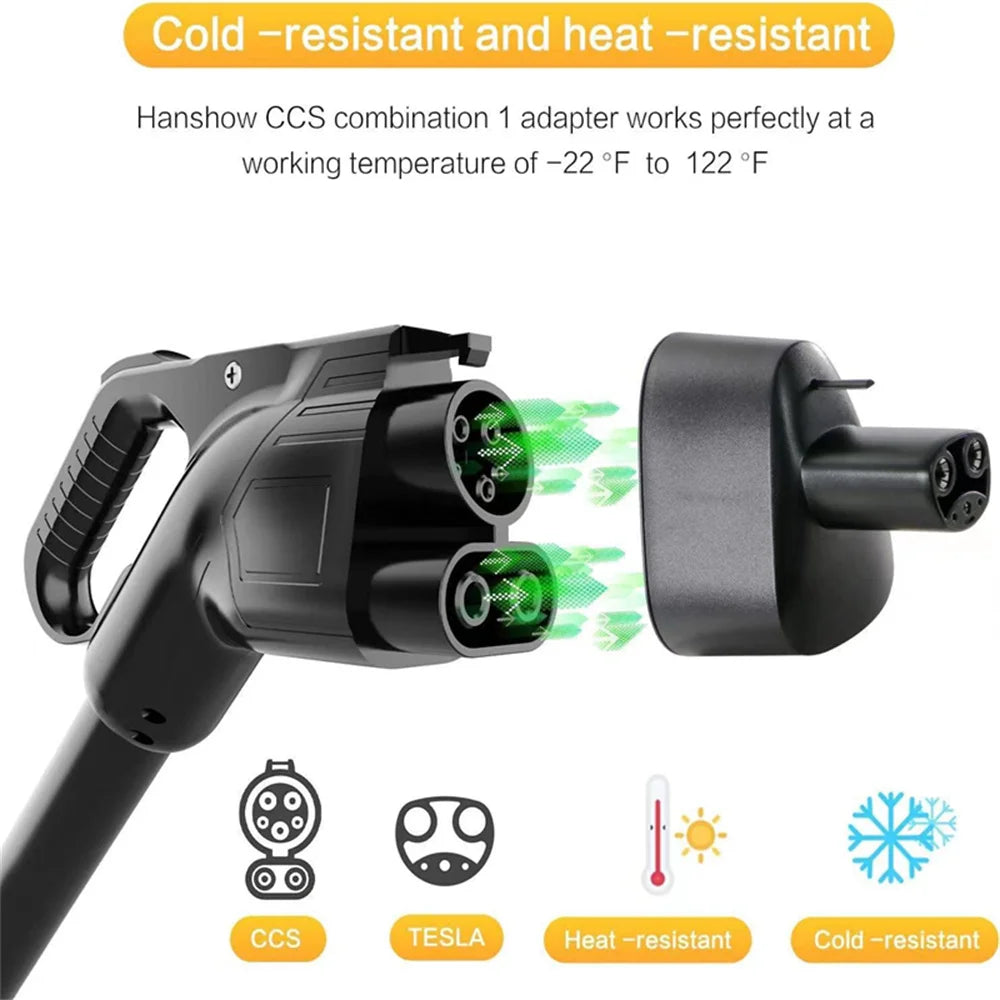 For Tesla American Standard DC Fast Charging Converter Tesla Converter CCS1 Converter CCS1 to Tesla charging head adapter