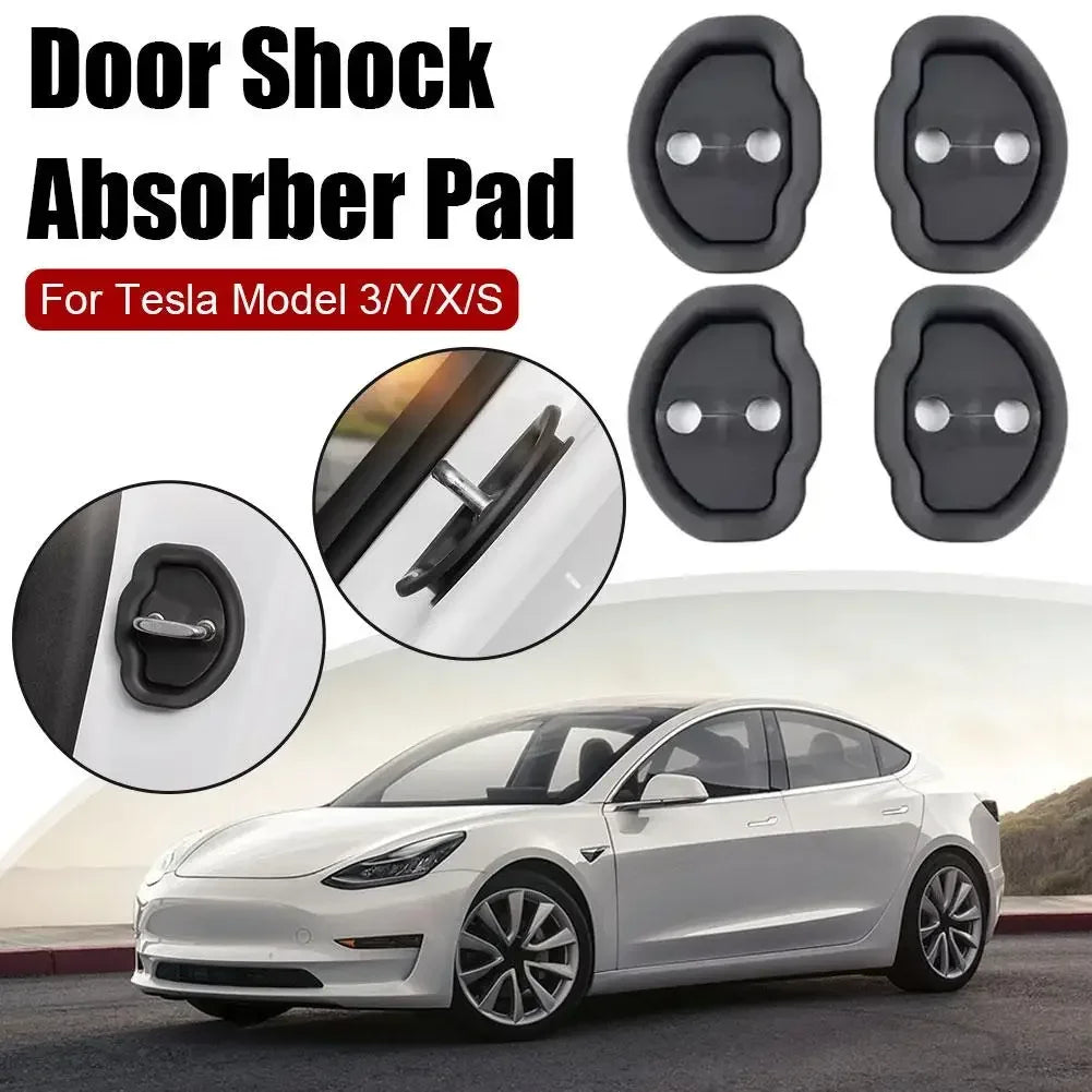 Door Shock Absorber Pad For Tesla Model 3 Y X S Highland 2024 2023 Flexible Lock Protector Silicone Auto Door Lock Latches Cover