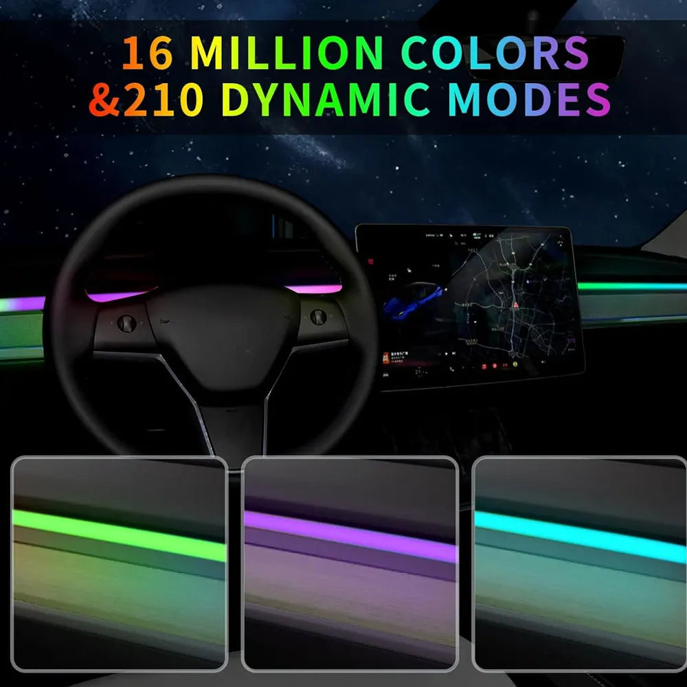 For Tesla Model Y/3 2021-2023 Center Console Dashboard Ambient Lights LED Strips Neon Lighting Center Tesla Accessories