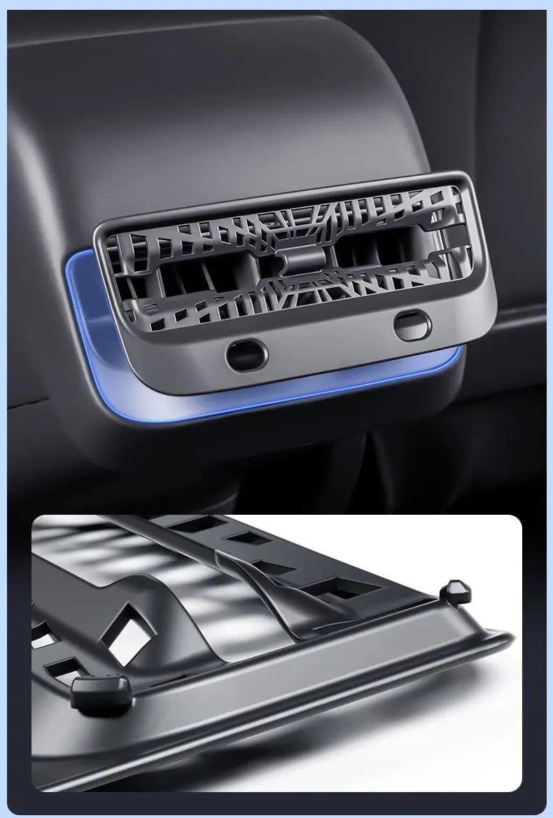 Rear Air Vent Cover for Tesla Model Y 2021-2024 Accessories Rear Seat Center Console Air Vents Cover for Tesla Model Y 2024