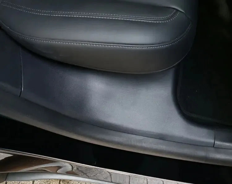 2pcs Rear Door Sill Guards For Tesla Model Y ABS Inner Protector Plate Cover Trim Car Anti-Dirty Bumper Welcome Pedal Kick Pad