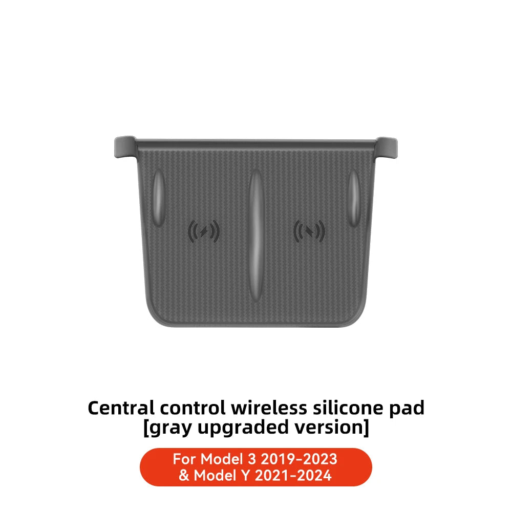 YZ For Tesla Model 3 Y Highland Juniper 2021-2025 Silicone Anti-skid Pad For Tesla Car Phone Wireless Charging Pad Accessories