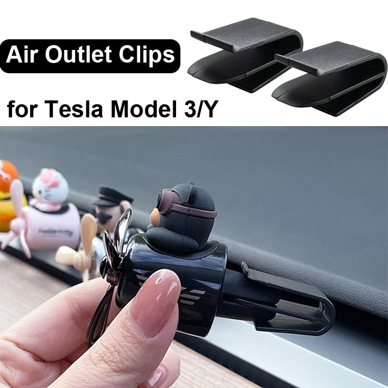 for Tesla Model 3 Y Air Freshener Holder Air Outlet Aromatherapy Clip Interior Decor Gadgets Bracket Glove Box Hook Accessories