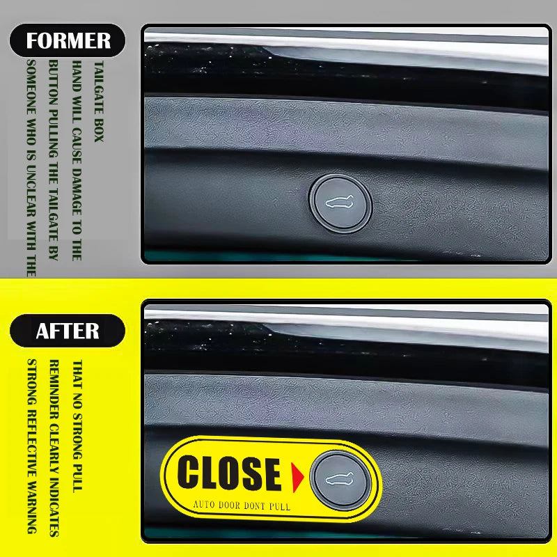 Suitable for Tesla electric tailgate sticker automatic opening, do not pull the warning reflective sticker
