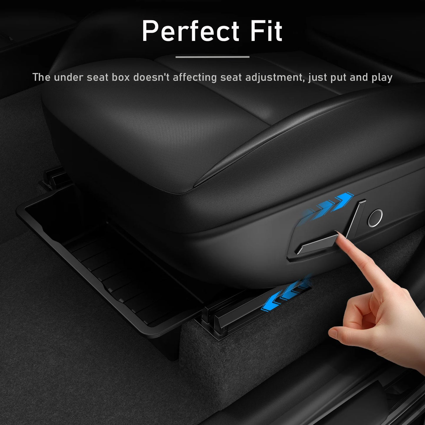 Under Seat Storage Box For Tesla Model Y Juniper 2025 Center Console Organizer Bins Front Backseat Bag Trash Tray Accessories