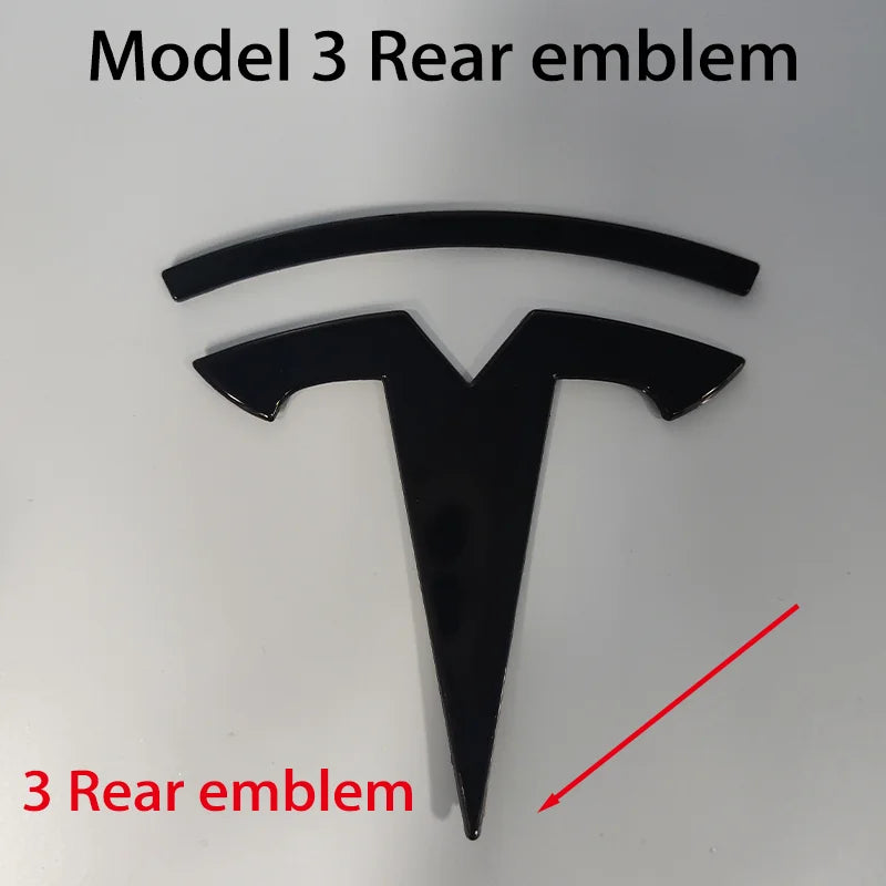 Tesla Car Front Emblem Rear Trunk Emblem Sticke for Model 3 Mode Y metal logo replacement rear and rear logos blackening
