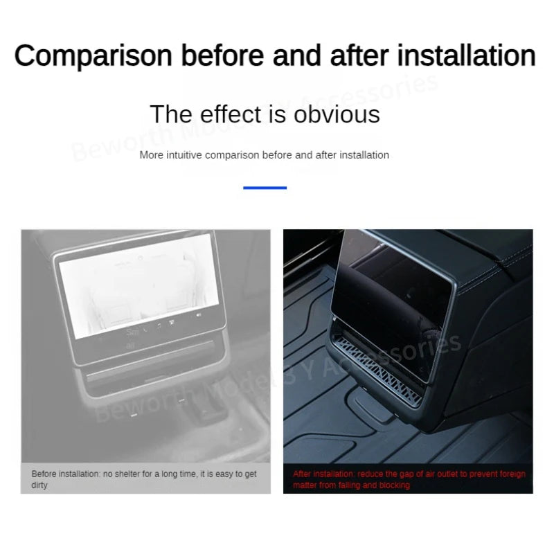 for Tesla Model Y Juniper 2025 Model 3 Highland 2024 Rear Air Outlet Cover Conditioning Vent Protective Anti Blocking MY LAUNCH