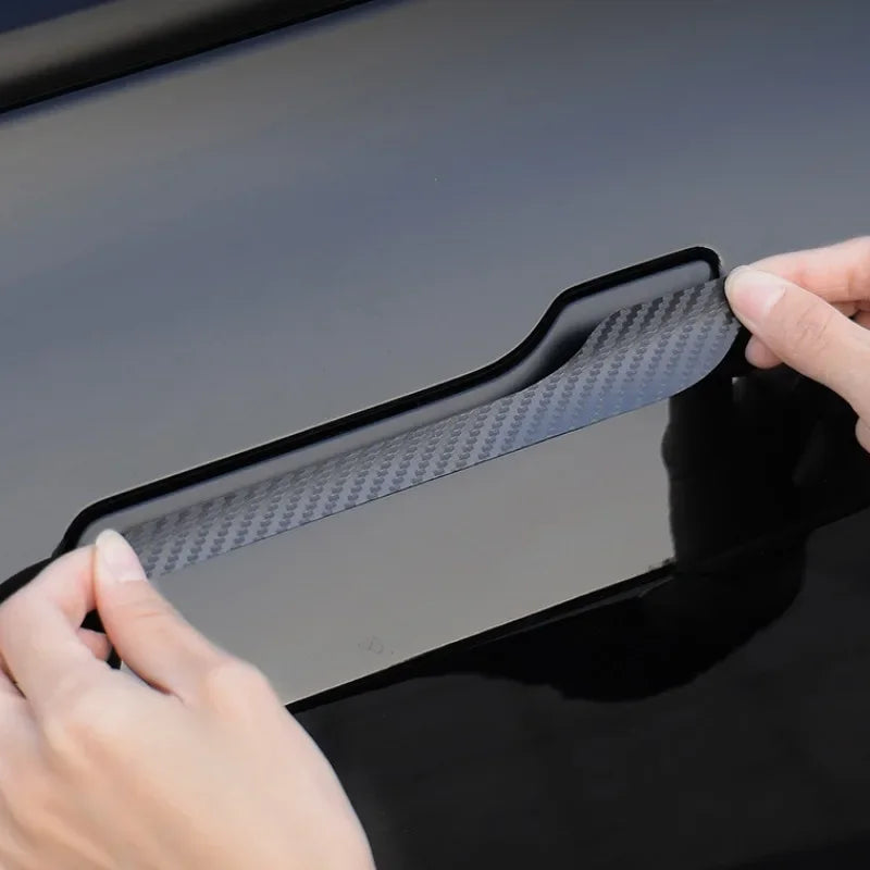 For Tesla Model 3 Y Carbon Fiber ABS Styling Premium Durable Accessories model3 2024 Car Door Handle Cover Protector Sticker