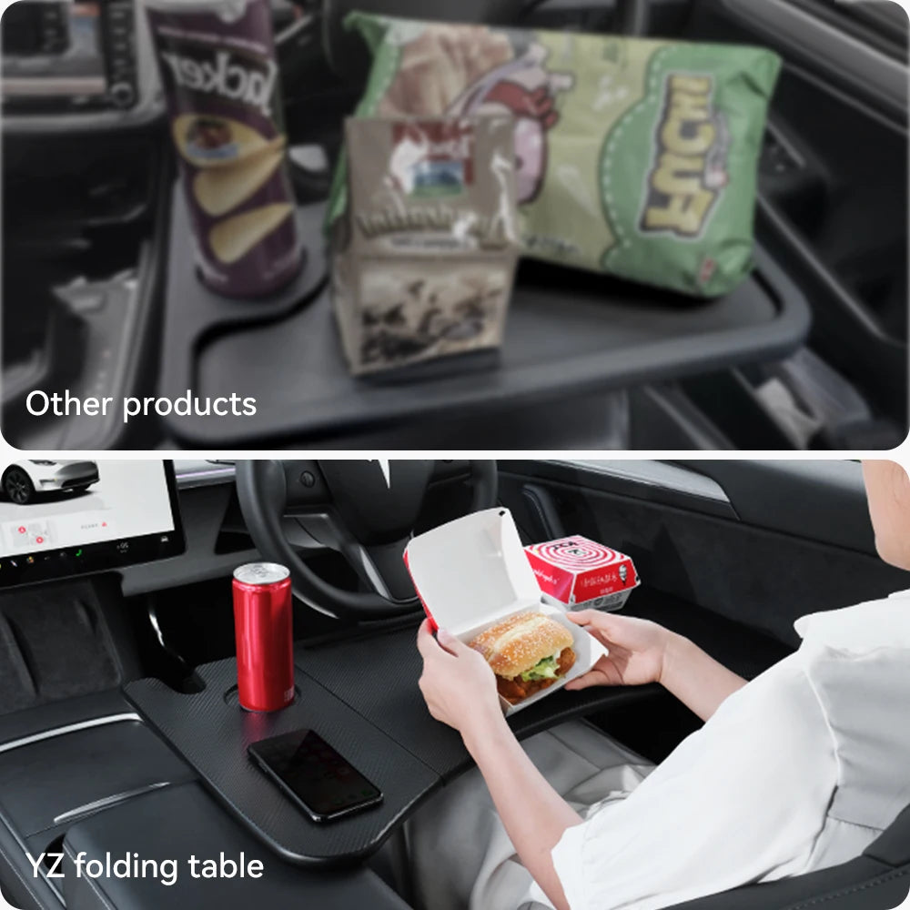YZ Table Desk For Tesla Model 3 Y Highland Juniper 2021-2025 Car Steering Wheel Laptop Tray Food Desk Portable Office Table