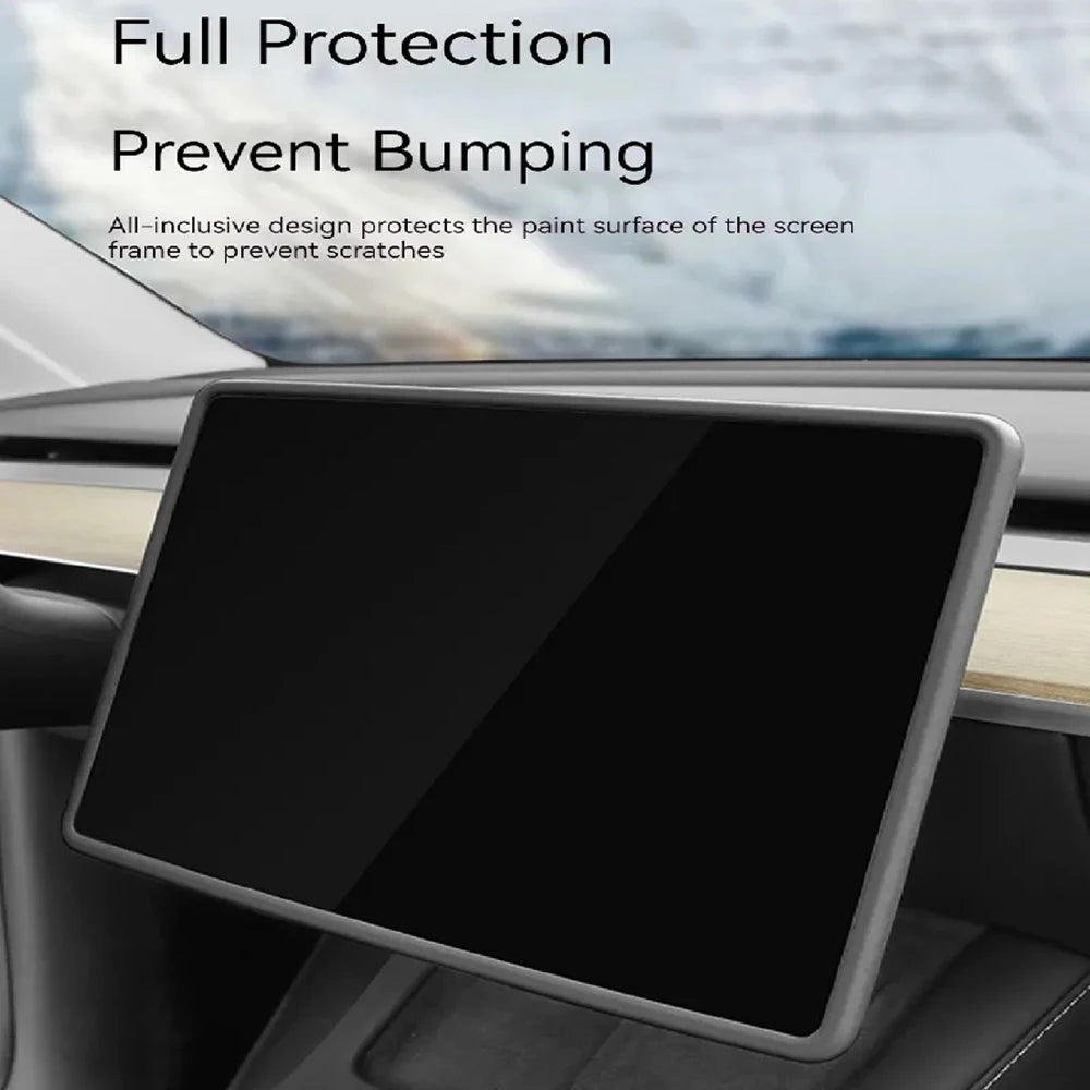 Silicone Screen Protective Frame For Tesla Model 3 Y Edge Cover Central Control Navigation Screen Protector Trim Car Accessories