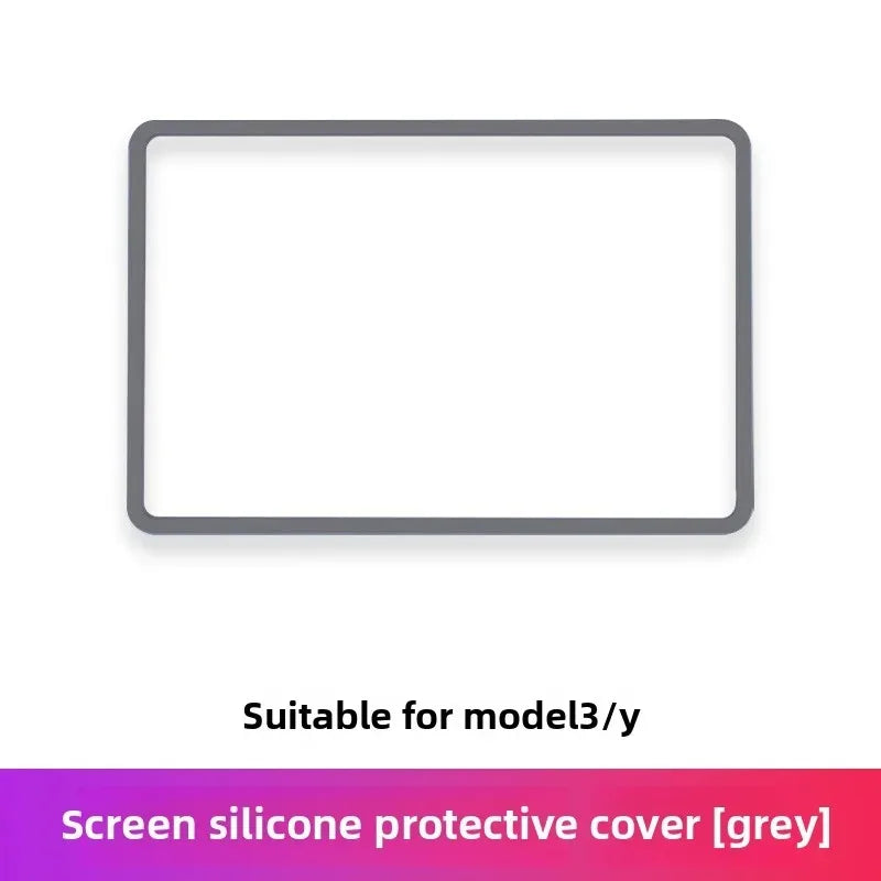 For Model 3 Y Highland 2024 Tesla Accessories Screen Protector Silicone Frame Display Edge Body Cover Central Control 2023 2022