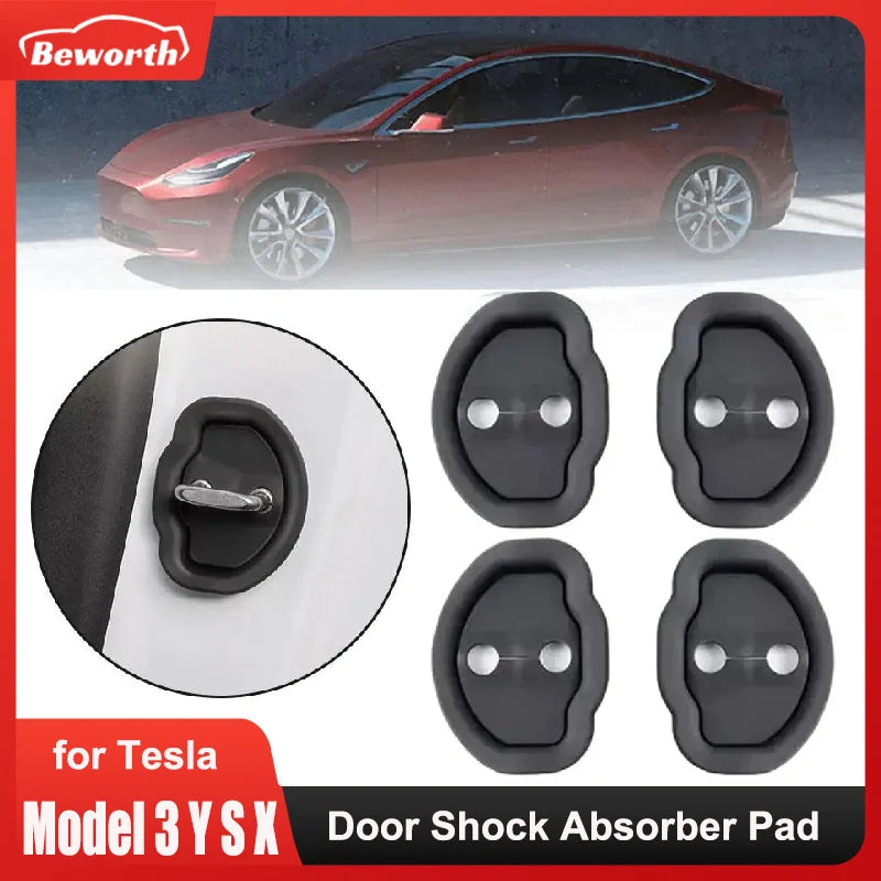Door Shock Absorber Pad For Tesla Model 3 Y X S Highland 2024 2023 Flexible Lock Protector Silicone Auto Door Lock Latches Cover