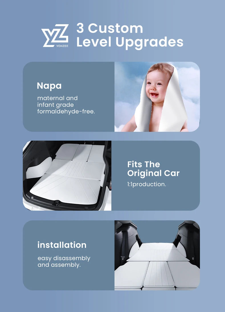 YZ For Tesla Model Y Juniper 2021-2025 Leather Trunk Mats Fully Surrounded Waterproof Non-Slip Liner Custom Floor mat