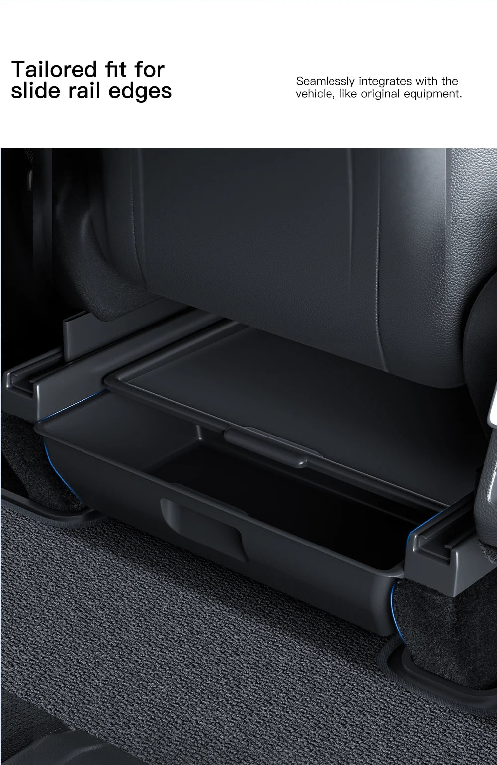 YZ For Tesla Model Y Juniper 2025 Underseat Storage Box Seats Drawer TPE Hidden Storage Tray Push Pull Car Organizer Accessories
