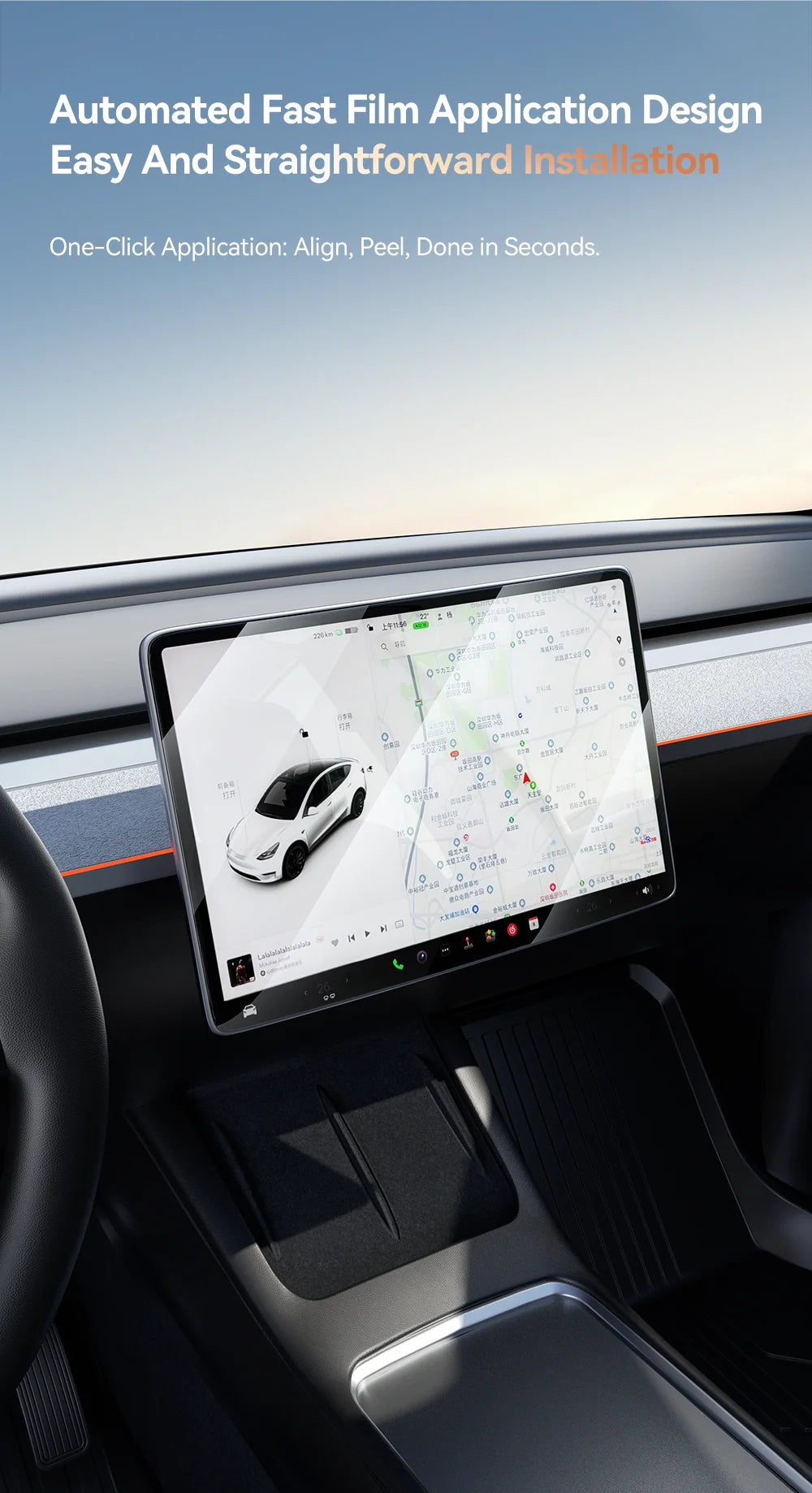 YZ Tempered Glass Screen Protector For Tesla Model 3 Y Center Console Anti Glare HD Film Protection Screen Protecto Accessories