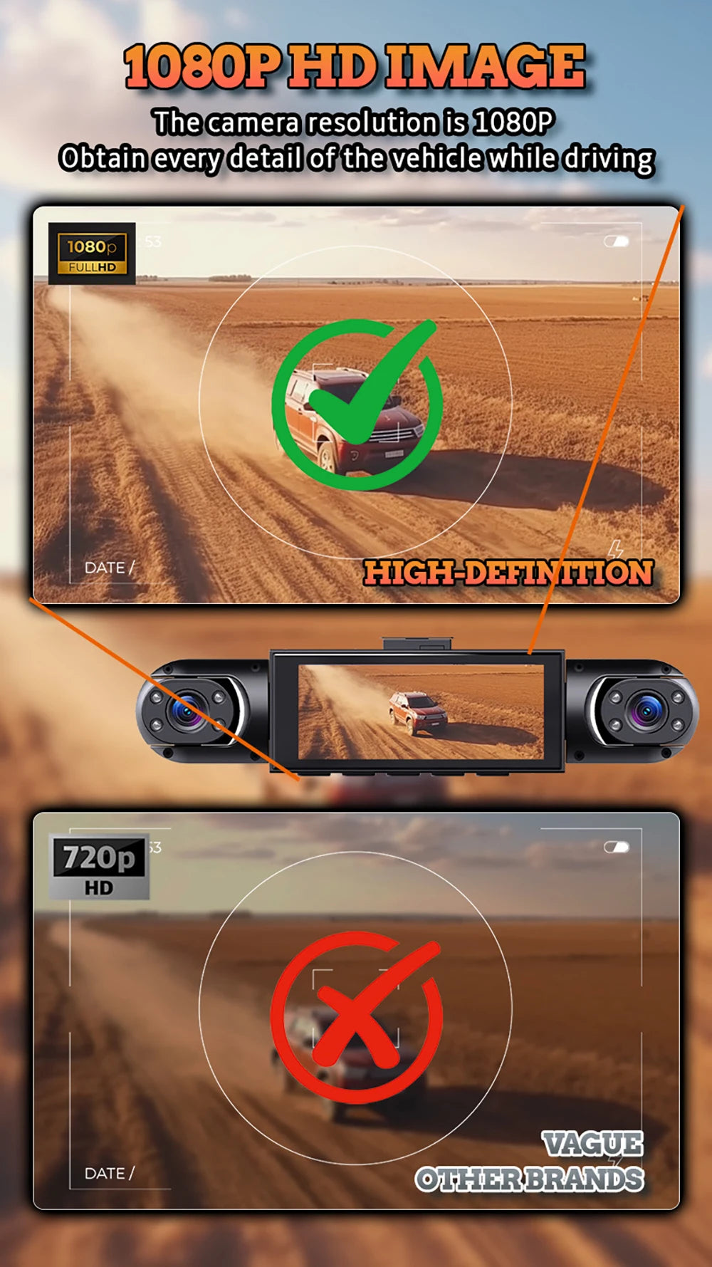 Dash Cam for Car 3/4 Channels Video Recorder 1080P Car DVR Front inside Rotatable and Rear View Night Vision Car accessory