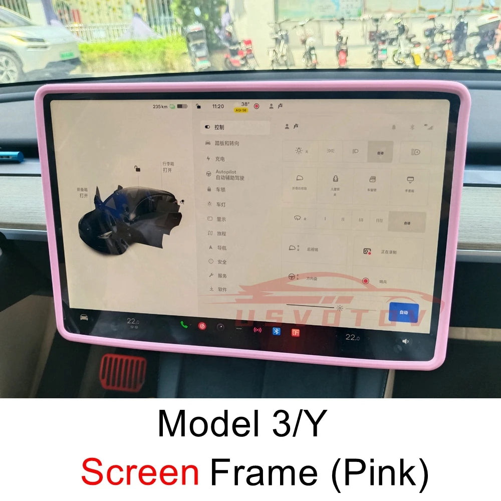 Screen Edge Protector for Tesla Model 3 Y Highland Display Frame Protective Cover Center Console Decoration Interior Accessories