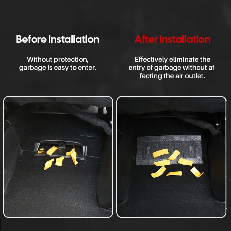 For Tesla New Model 3 Highland 2024 Under Seat Rear Air Vent Protect Cover Anti-blocking Backseat Outlet Grille Protector Parts