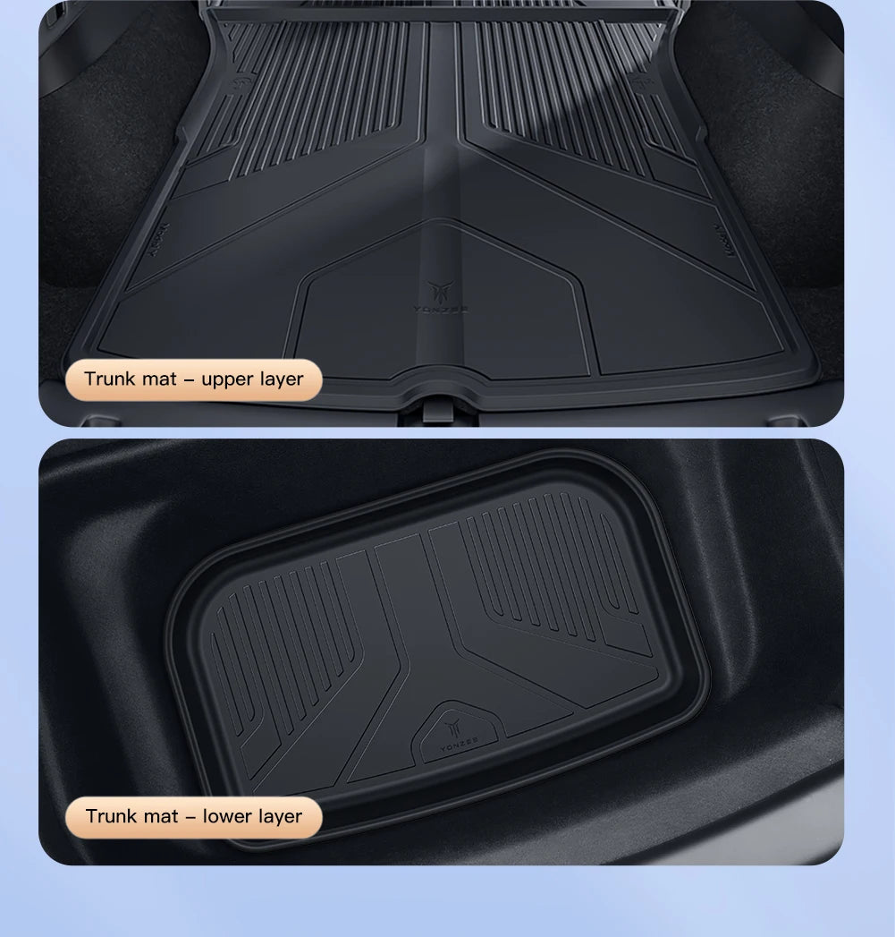 YZ For Tesla Model Y Model 3 All-Weather Waterproof TPE Seat Cover Foot Pad Trunk Mats 2021-2023 Tesla Car Accessories