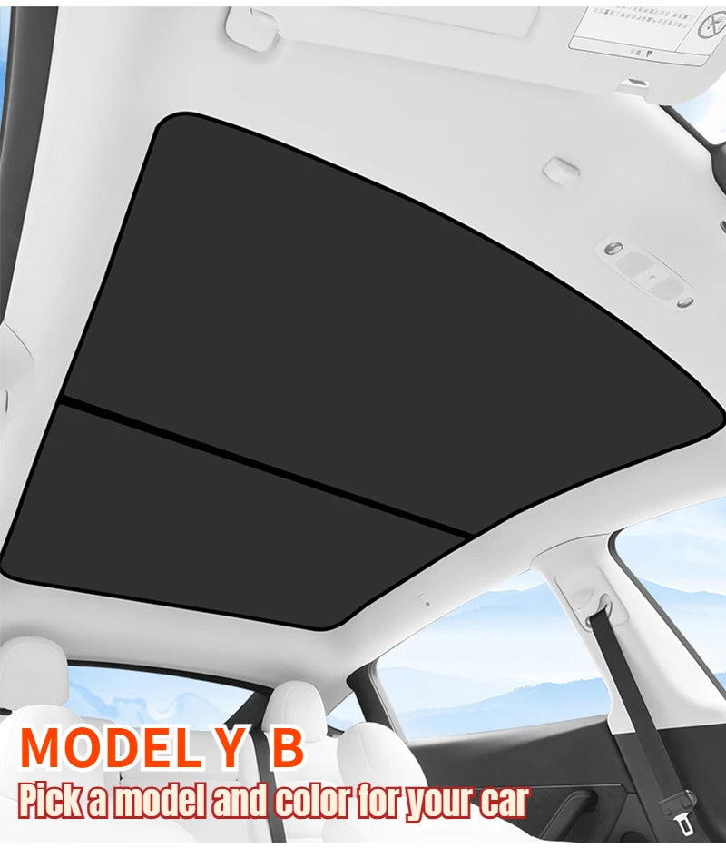 Sunroof Sunshades for Tesla Model 3 HIGHLAND 2024 Model Y JUNIPER 2025 Ice Cloth Buckle Sun Pare Glass Skylight Accessories