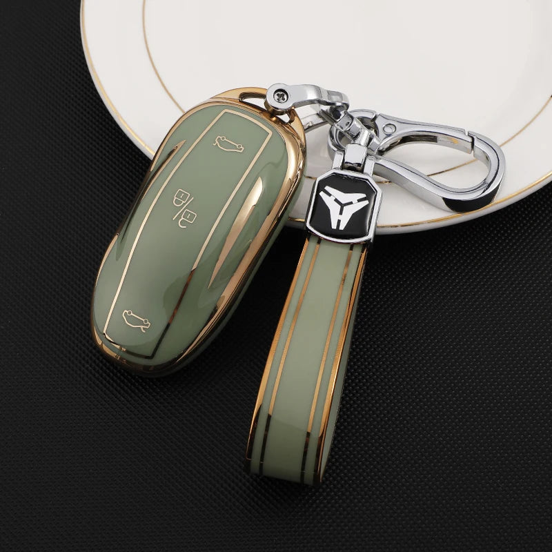 Soft TPU Car Smart Key Case Cover For Tesla Model 3 S X Y Auto Remote Shell Fob Holder Protector Keychain Accessories