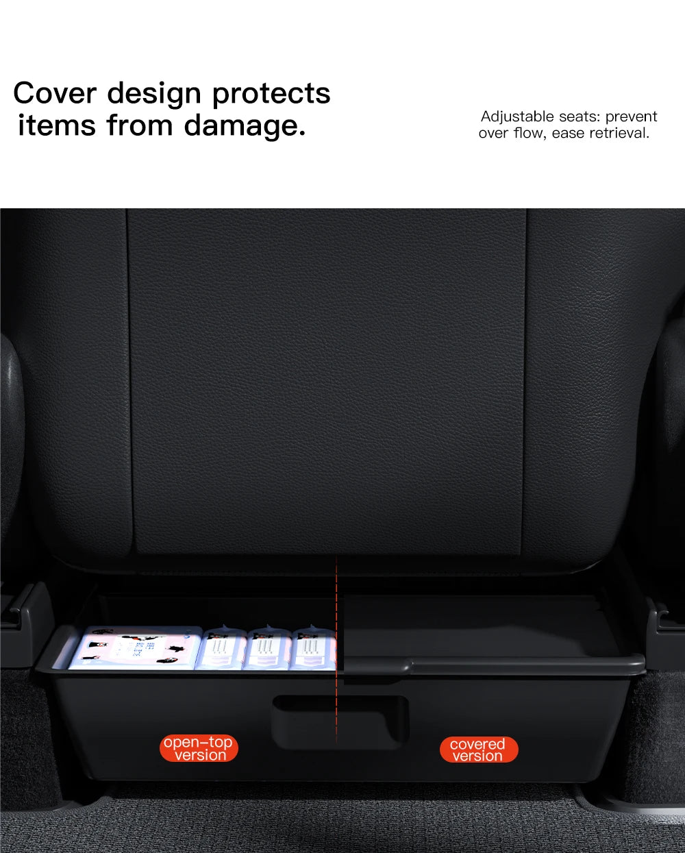 YZ For Tesla Model Y Juniper 2025 Underseat Storage Box Seats Drawer TPE Hidden Storage Tray Push Pull Car Organizer Accessories