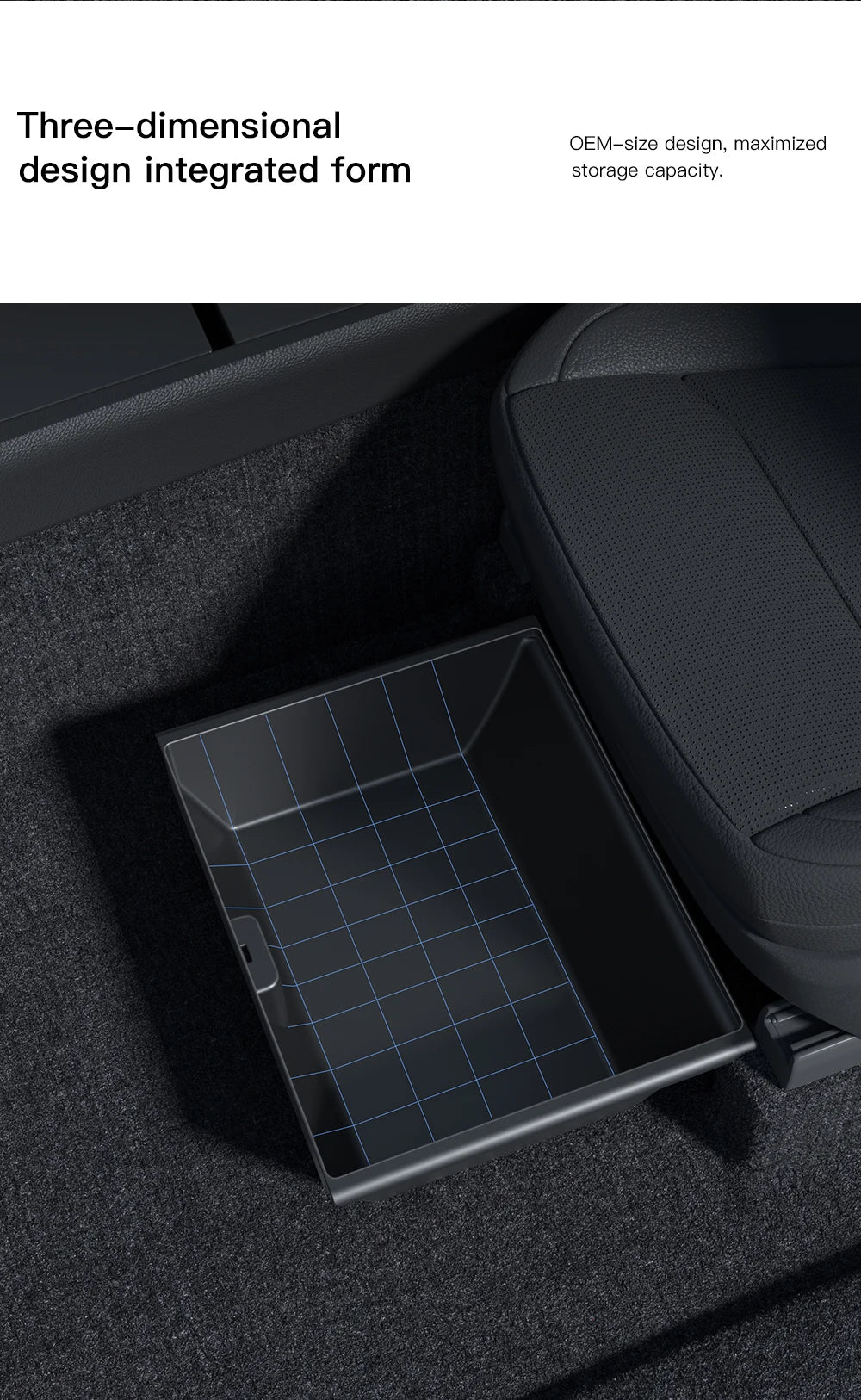 YZ For Tesla Model Y Juniper 2025 Underseat Storage Box Seats Drawer TPE Hidden Storage Tray Push Pull Car Organizer Accessories