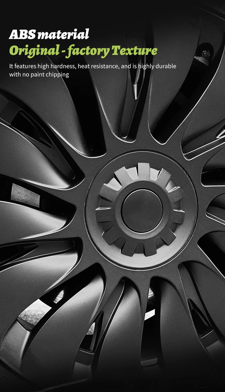 4PCS Design for TESLA Model Y 2020-2024 Vehicle Full Coverage Storm Wheel Cover Cap 19 Inches Wheel Hubcap Automobile Accessorie