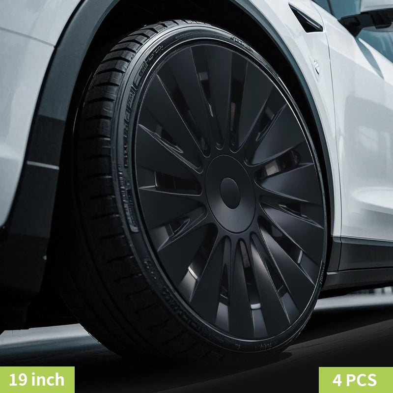 4PCS Design for TESLA Model Y 2020-2024 Vehicle Full Coverage Storm Wheel Cover Cap 19 Inches Wheel Hubcap Automobile Accessorie