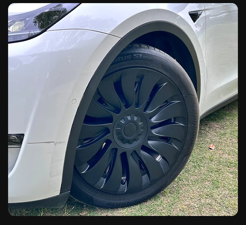 4PCS Design for TESLA Model Y 2020-2024 Vehicle Full Coverage Storm Wheel Cover Cap 19 Inches Wheel Hubcap Automobile Accessorie
