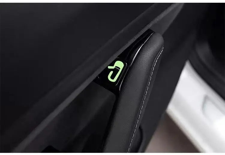 8pcs Luminous Car Open Door Button Stickers For Tesla Model 3 2022 Reminder Door Open Sticker Armrest Window Lift Button Switch
