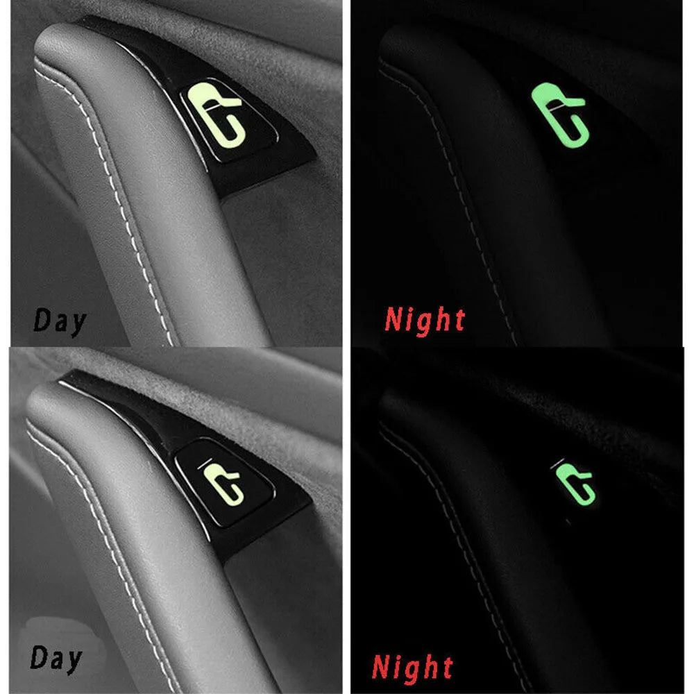 8pcs Luminous Car Open Door Button Stickers For Tesla Model 3 2022 Reminder Door Open Sticker Armrest Window Lift Button Switch