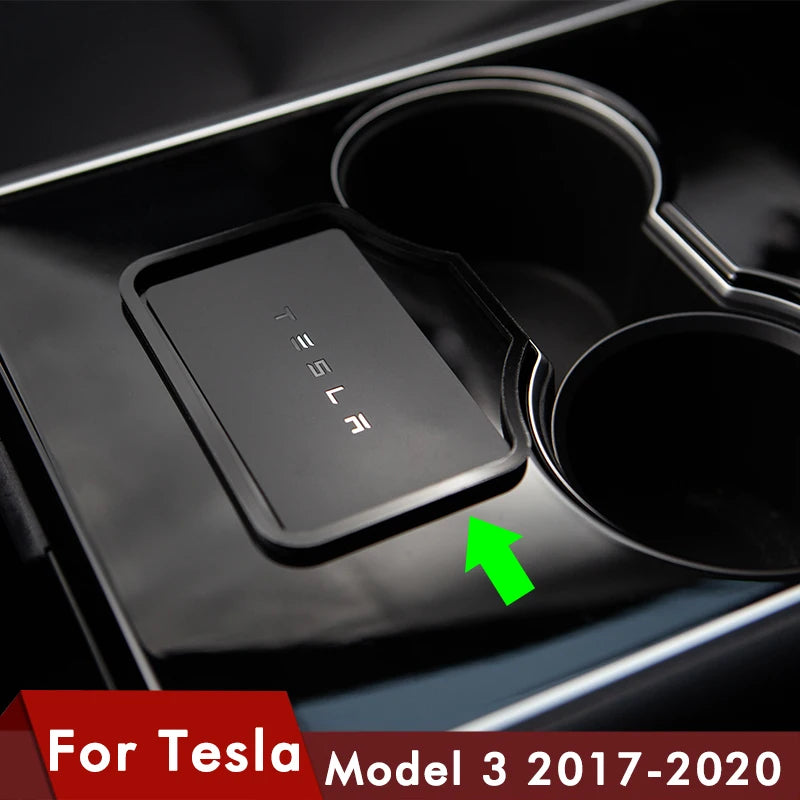 Heenvn Model 3 Car Engine Start Card Key Trim Frame Holder Fixer Limiting Sticker For Tesla Model Y 2023 Accessories