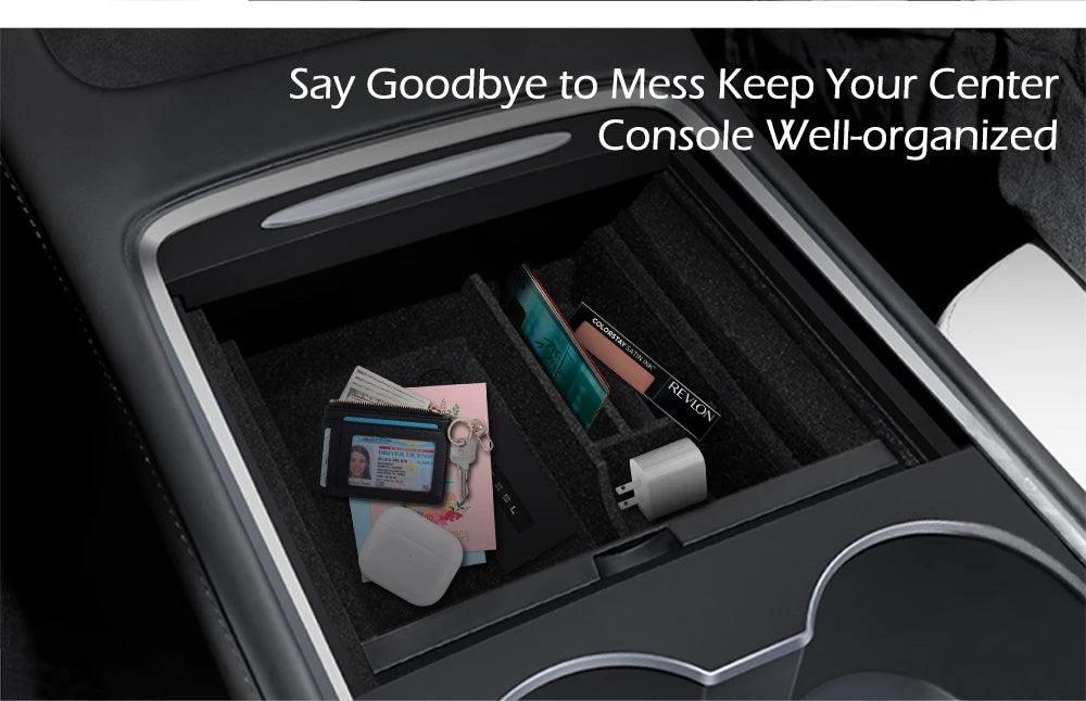 YZ For Tesla Model 3 Model Y 2021-2023  Center Console Organizer Car Tesla Car Armrest Hidden Storage Box Interior Accessories