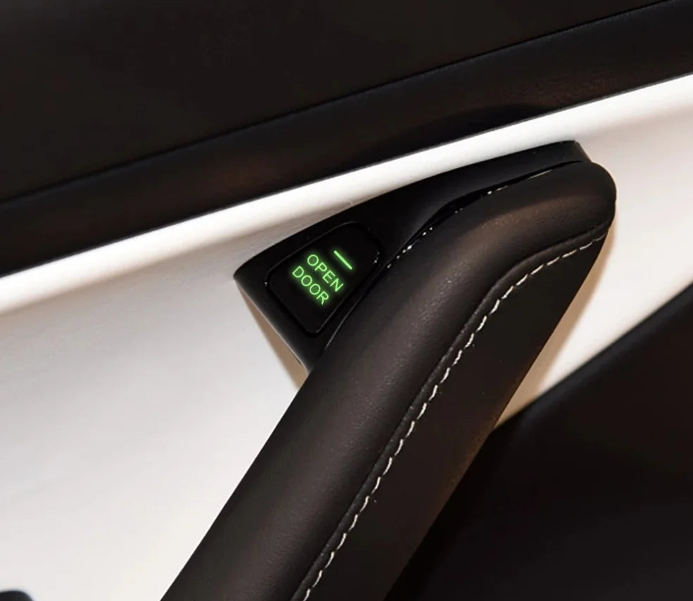 8pcs Luminous Car Open Door Button Stickers For Tesla Model 3 2022 Reminder Door Open Sticker Armrest Window Lift Button Switch