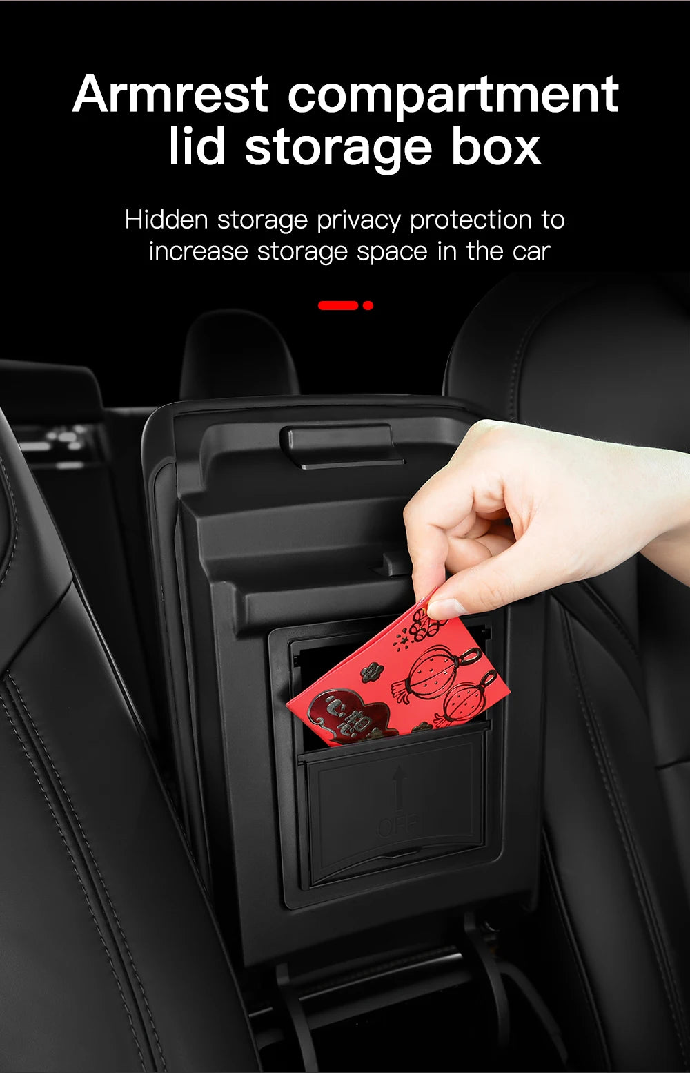 YZ For Tesla Model 3 Model Y 2021-2023  Center Console Organizer Car Tesla Car Armrest Hidden Storage Box Interior Accessories