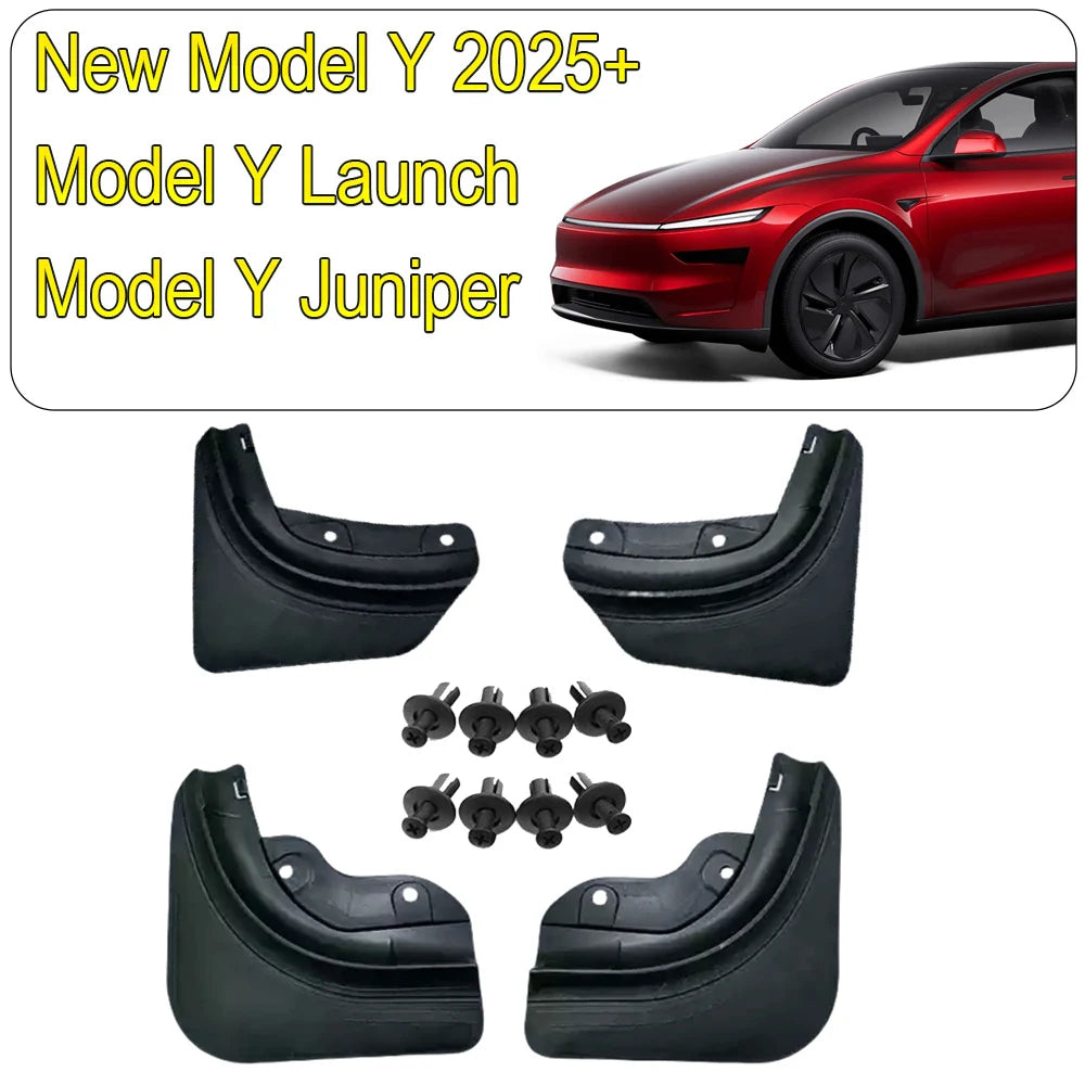 Soft Mud Flaps For Tesla Model 3 Y Juniper 2025 2024 Accessories TPE Mudguards Fender Anti-Snow Anti-Sand Guard Protector Cover