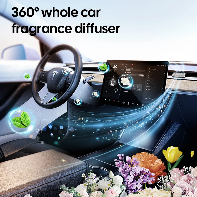 For Tesla Model Y 2020-2024 Car Vent Air Freshener Solid Aromatherapy Air-conditioner Outlet Fragrance Purifier