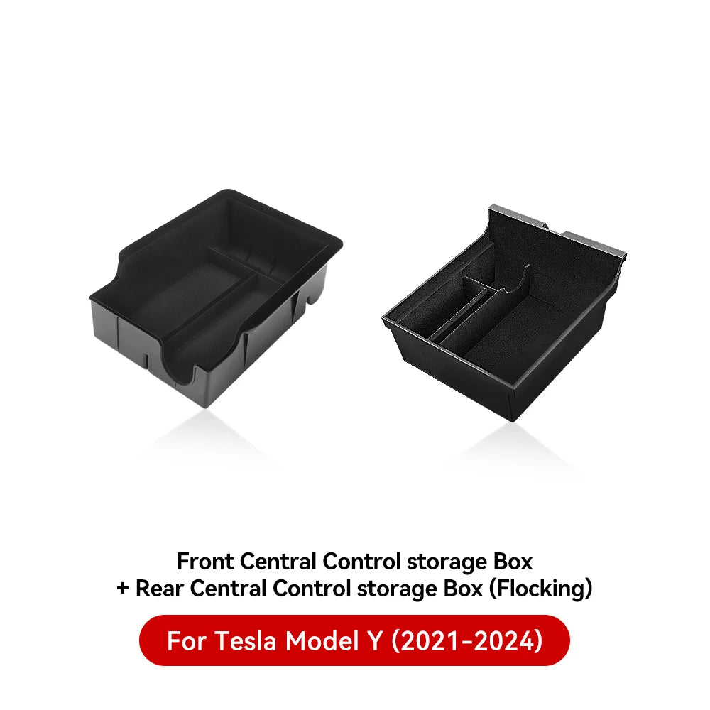 For Tesla Model 3 Highland 2025 Model Y 2021-2025 Center Armrest Hidden Storage Box Cup Holder Console Organizer Box Accessories